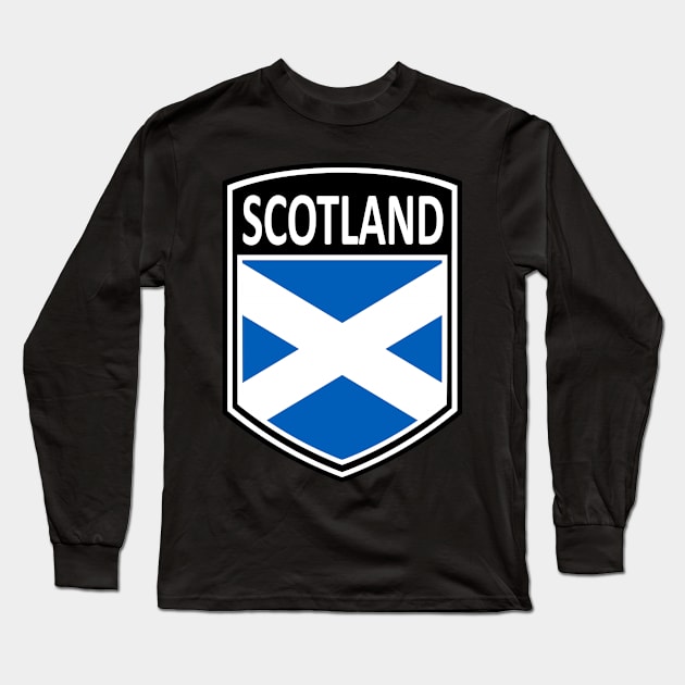 Flag Shield - Scotland Long Sleeve T-Shirt by Taylor'd Designs